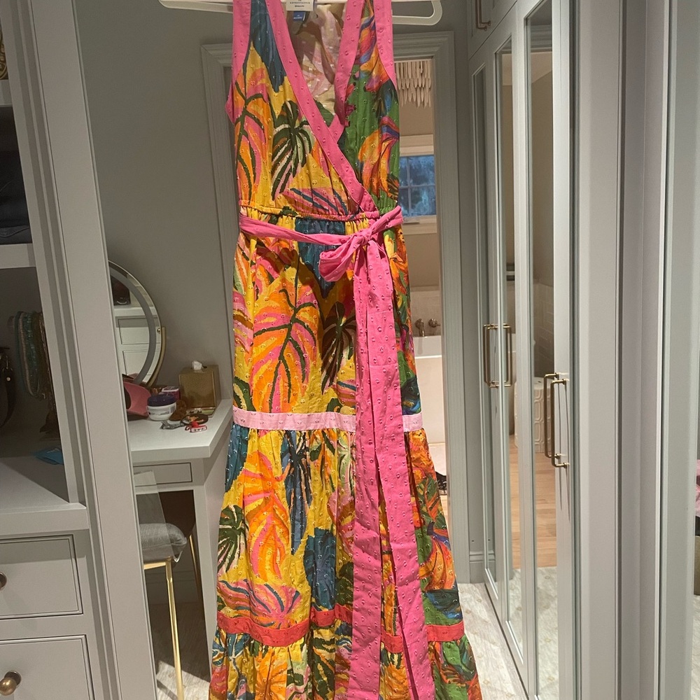 FARM Rio Pink and Orange Maxi Dress